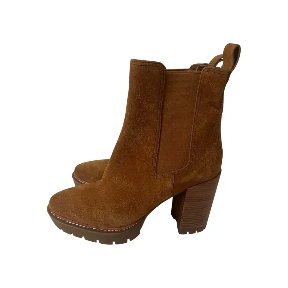 Tory Burch Chelsea 70MM Suede Lug Sole Boots Size 9